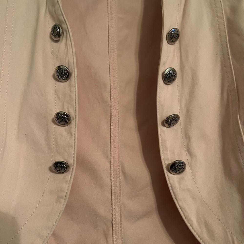 White House Black Market Light Pink Ruffled Blazer - Picture 2 of 7